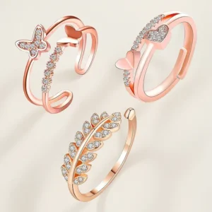 fashion frill delicate hug silver ring for women i am enough love adjustable finger rings for women girls love gifts women's jewellery rings combo